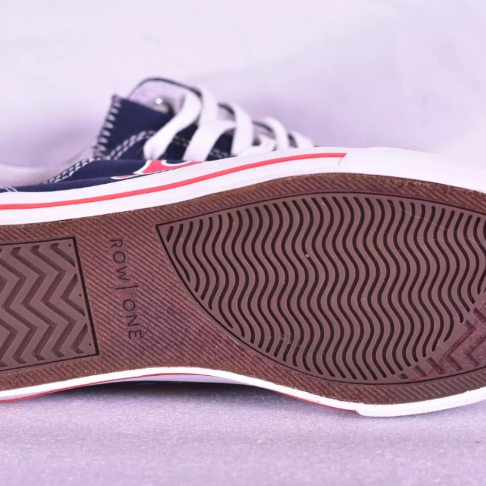 Boston Red Sox MLB Canvas Low Top Lace Up Navy & Red Logo Shoes W 7 or Men 5.5 - Picture 5 of 8